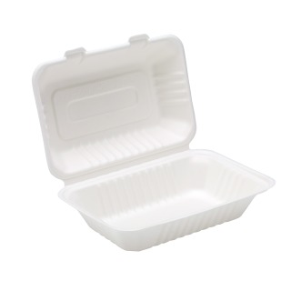 Sugarcane 9x6 Meal Box Clam-shell 